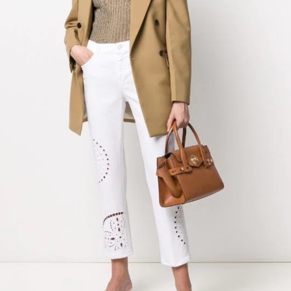 Michael Kors Carmen belted saffiano leather satchel crossbody luggage brown - Picture 4 of 11